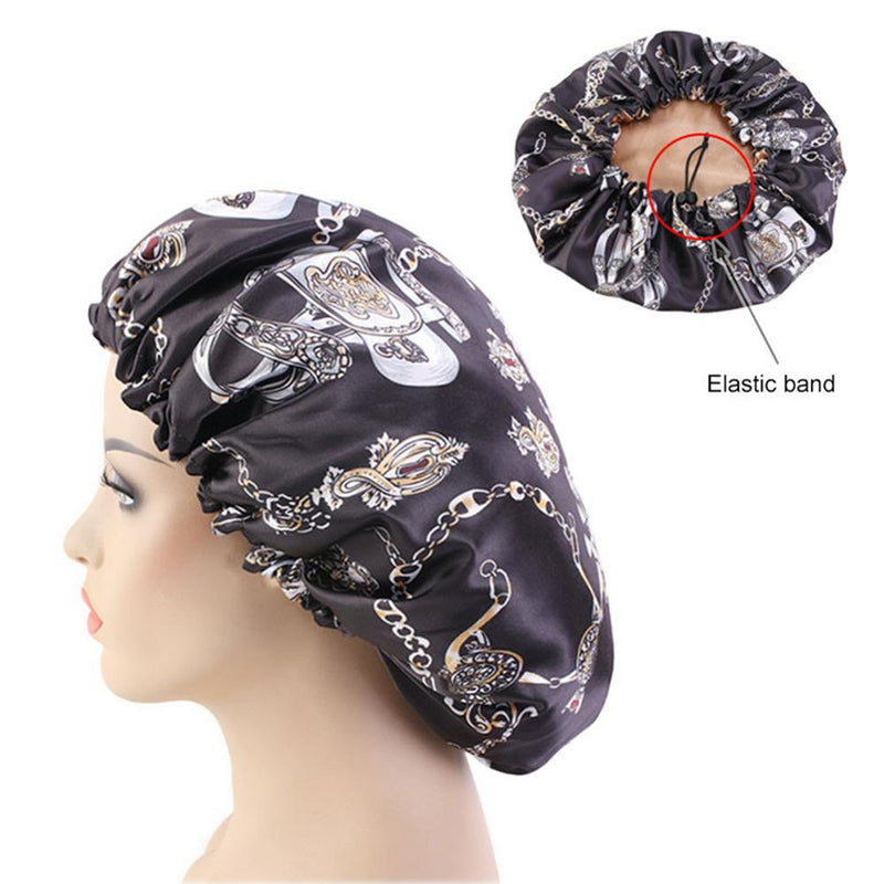 African Floral Print Satin Night Sleep Bonnet