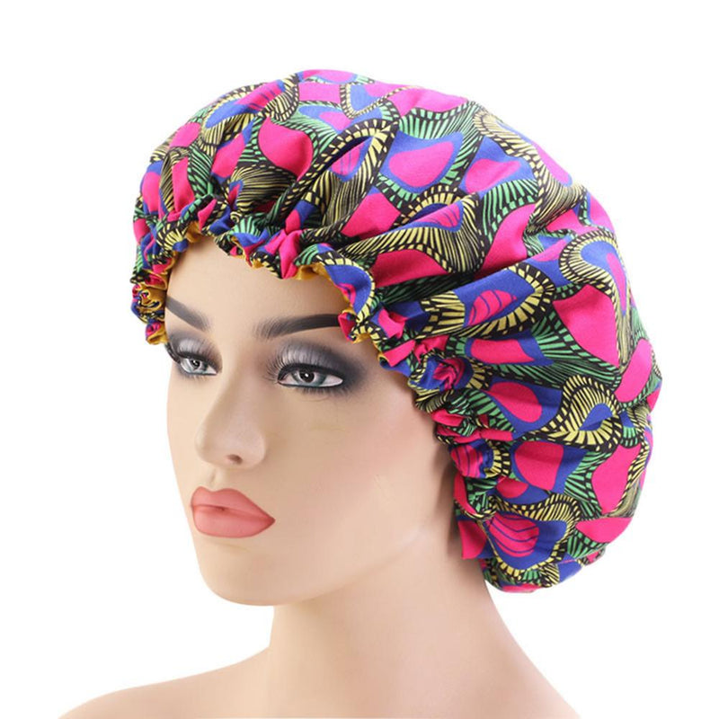 African Floral Print Satin Night Sleep Bonnet