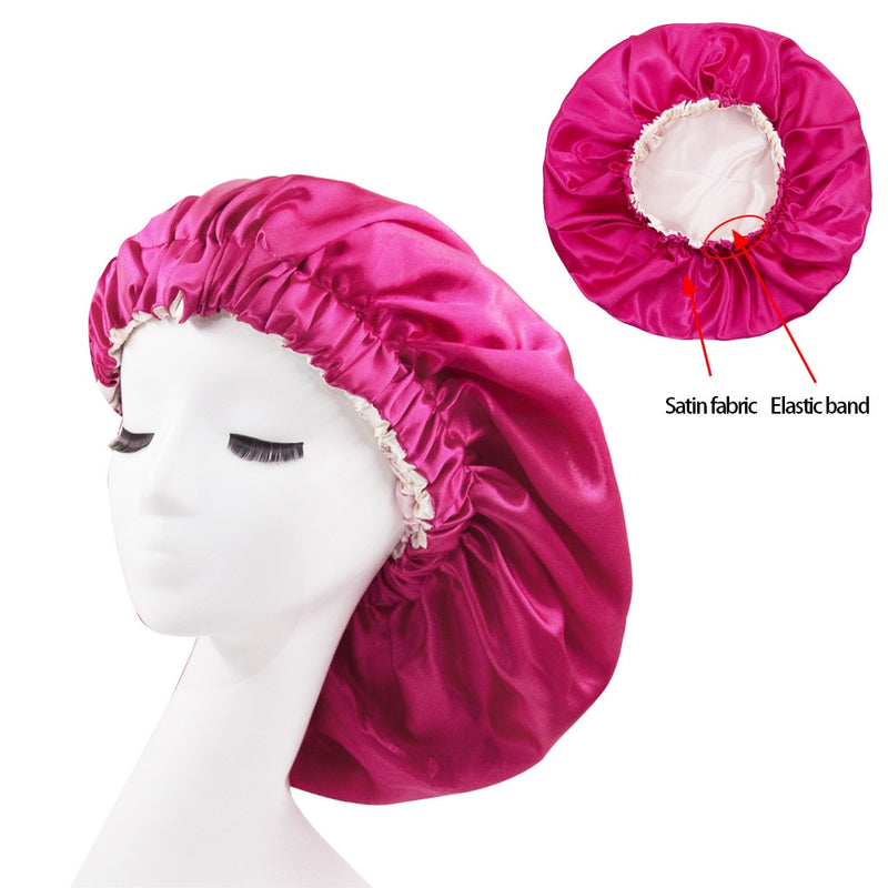 Solid Color Reversible Silky Satin Bonnet