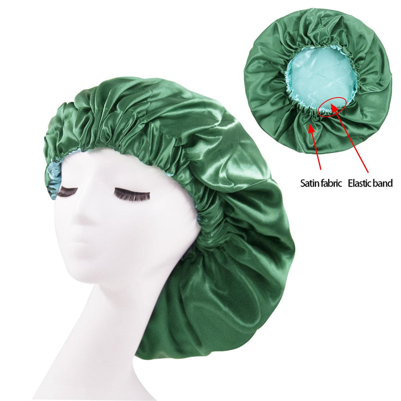 Solid Color Reversible Silky Satin Bonnet