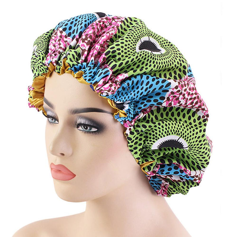 African Floral Print Satin Night Sleep Bonnet