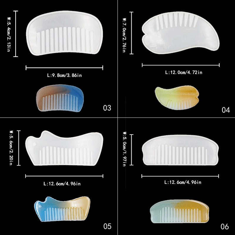 Silicone Comb Mold Resin DIY Casting