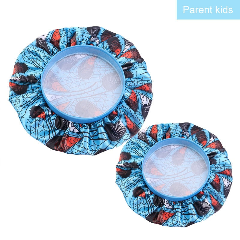 2 pcs/ set Satin Bonnet Sleep Cap Mommy and Me