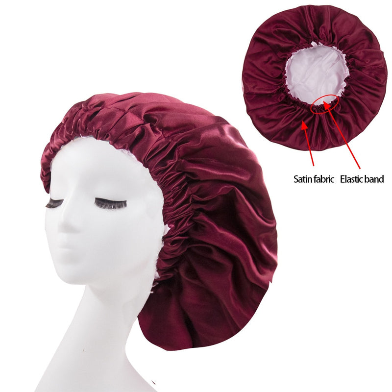 Solid Color Reversible Silky Satin Bonnet