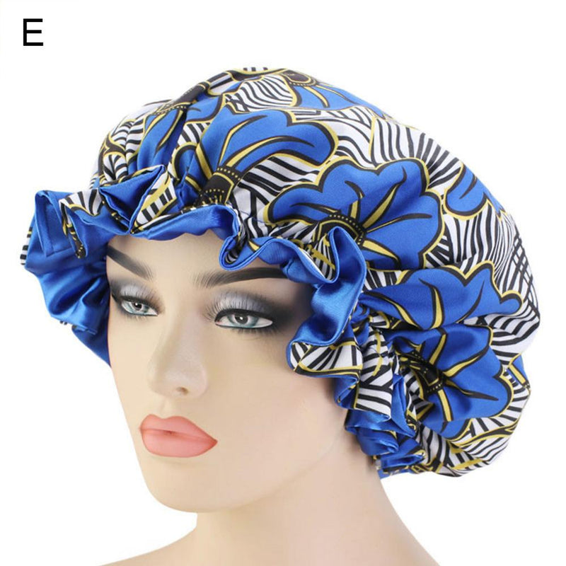 African Floral Print Satin Night Sleep Bonnet