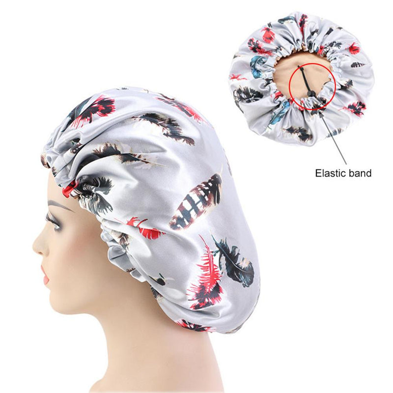 African Floral Print Satin Night Sleep Bonnet