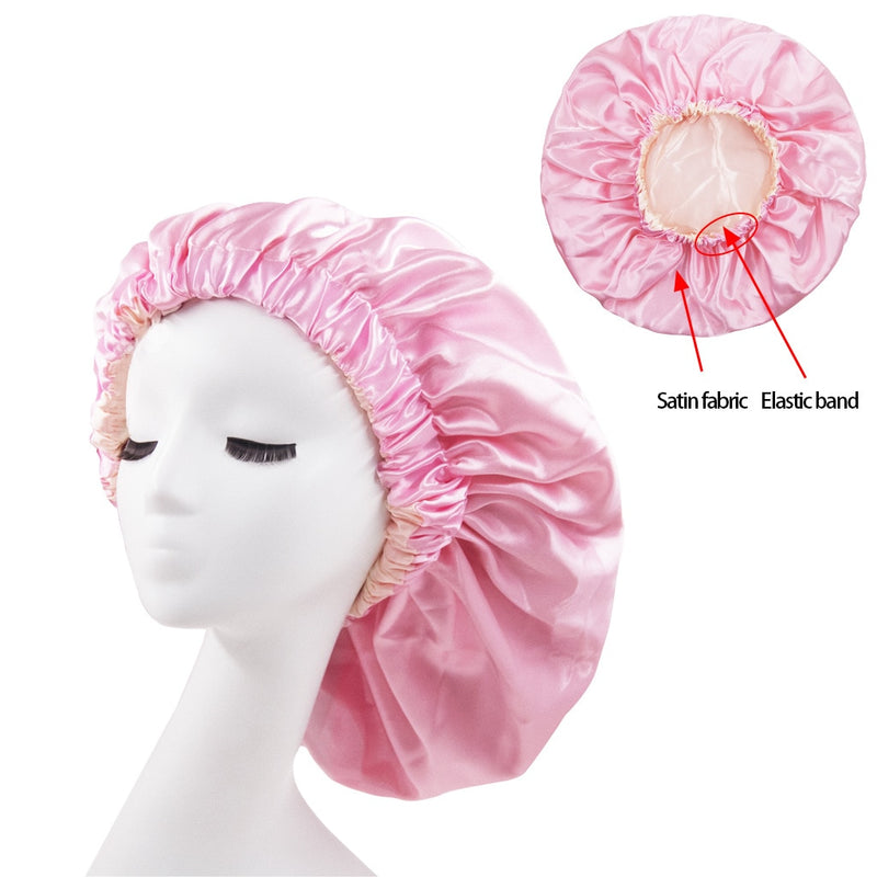 Solid Color Reversible Silky Satin Bonnet