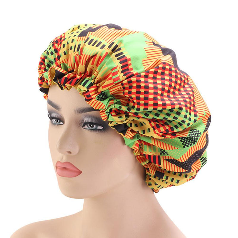 African Floral Print Satin Night Sleep Bonnet