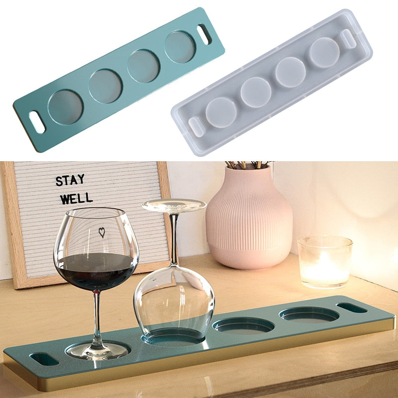 Resin Mold Coaster Handle Tray