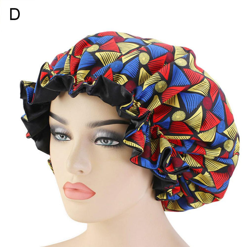 African Floral Print Satin Night Sleep Bonnet