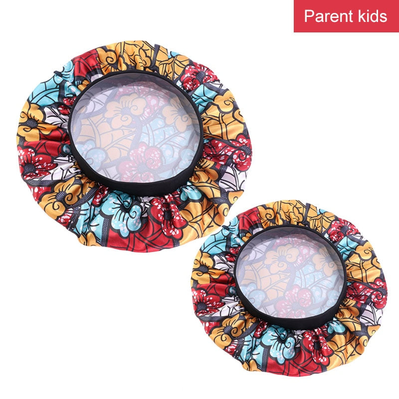 2 pcs/ set Satin Bonnet Sleep Cap Mommy and Me