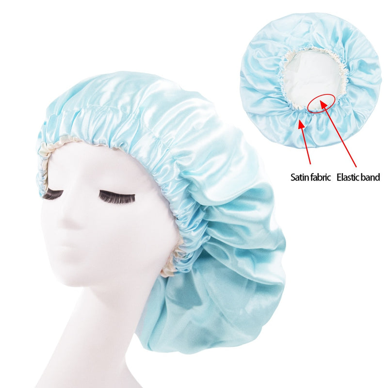 Solid Color Reversible Silky Satin Bonnet