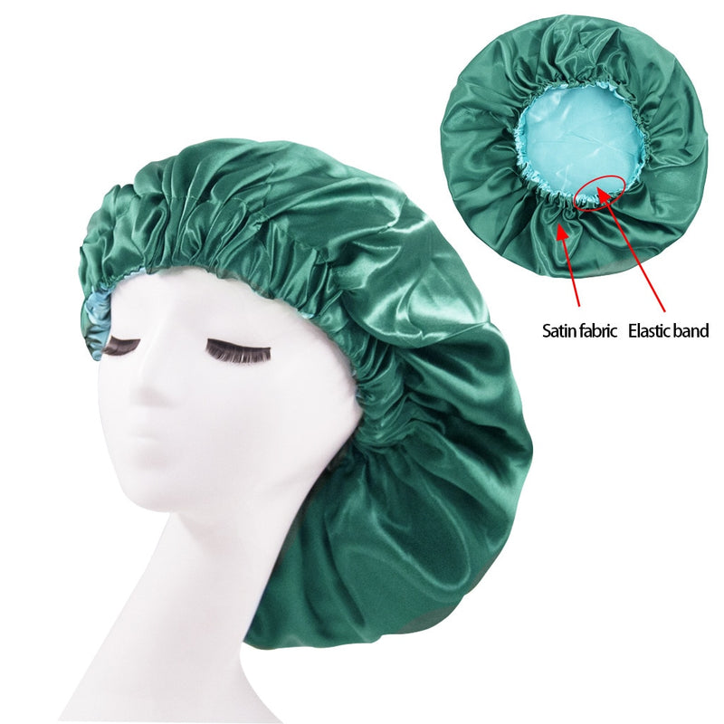 Solid Color Reversible Silky Satin Bonnet