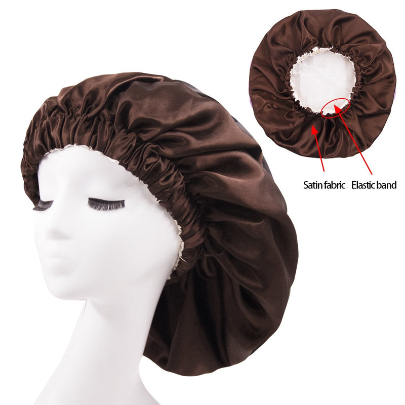 Solid Color Reversible Silky Satin Bonnet