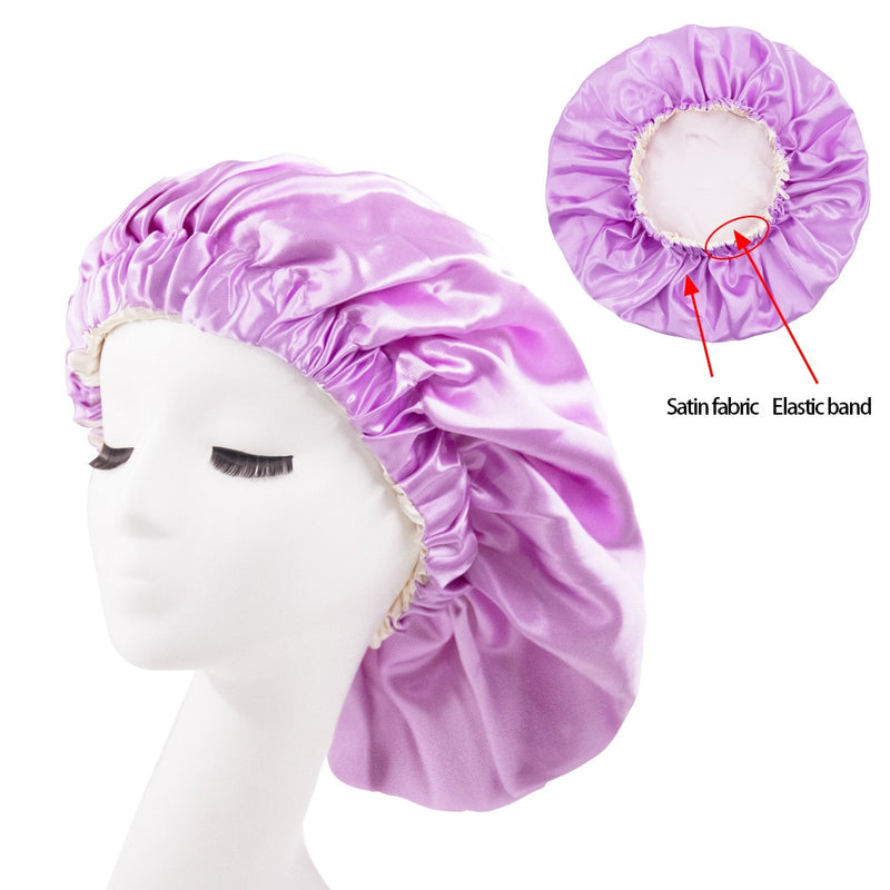 Solid Color Reversible Silky Satin Bonnet