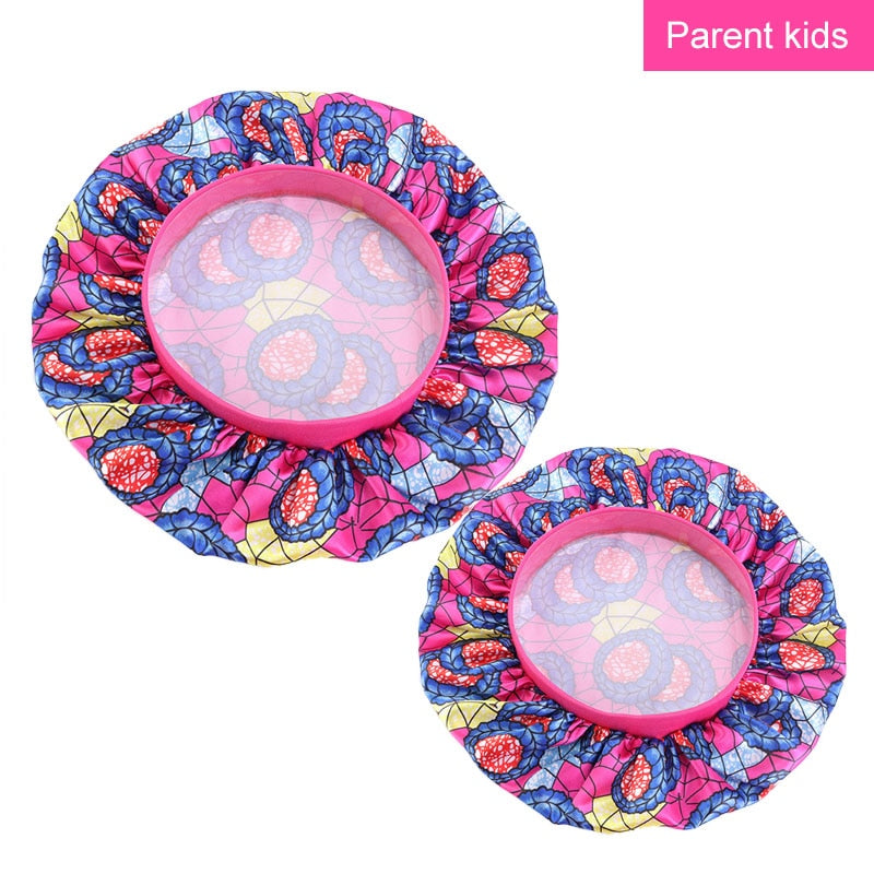 2 pcs/ set Satin Bonnet Sleep Cap Mommy and Me