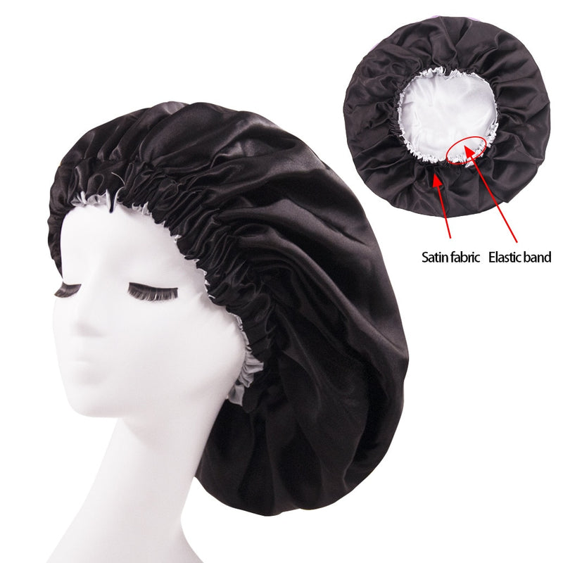 Solid Color Reversible Silky Satin Bonnet