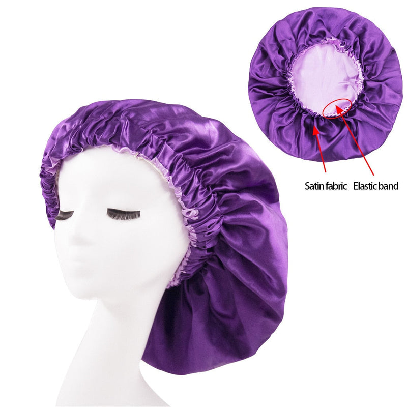 Solid Color Reversible Silky Satin Bonnet