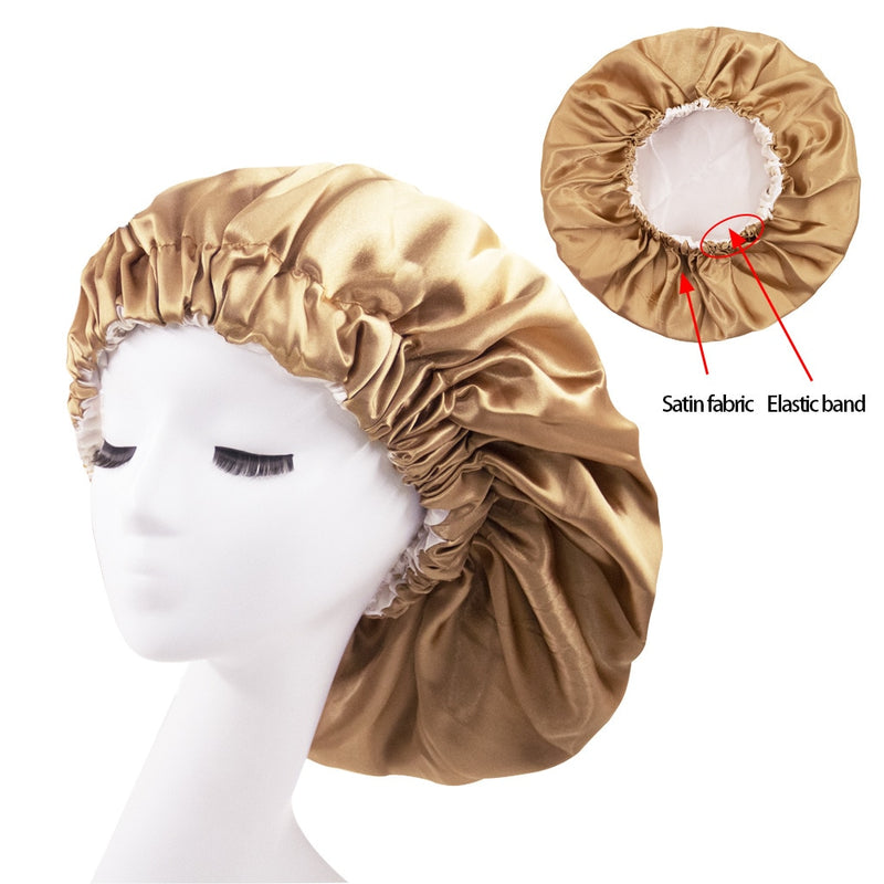 Solid Color Reversible Silky Satin Bonnet