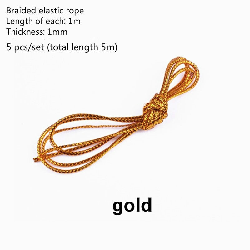 Silver Gold Braids Elastic Cord