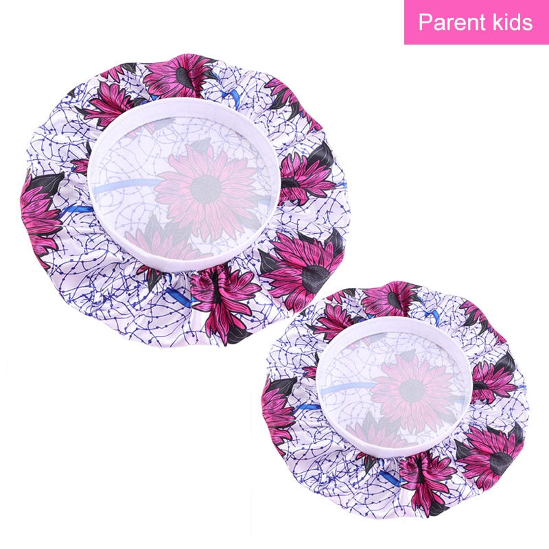 2 pcs/ set Satin Bonnet Sleep Cap Mommy and Me