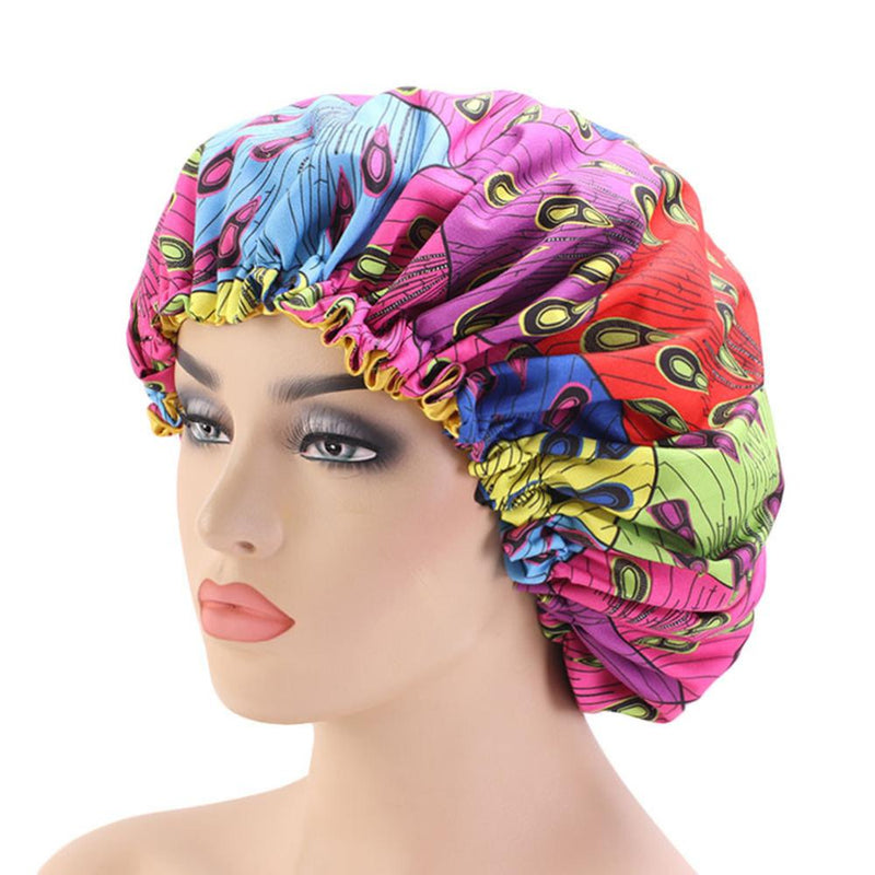 African Floral Print Satin Night Sleep Bonnet