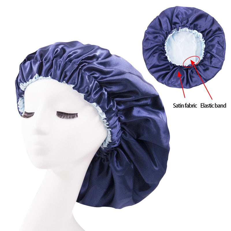 Solid Color Reversible Silky Satin Bonnet