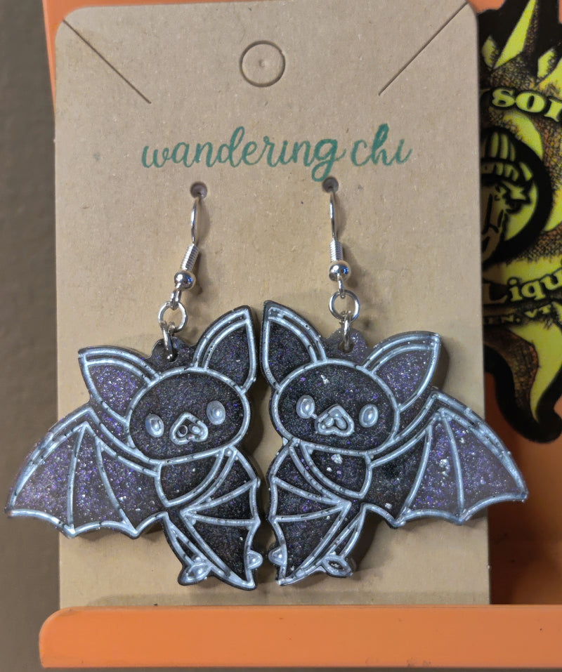 Bat Earrings - Wings Out