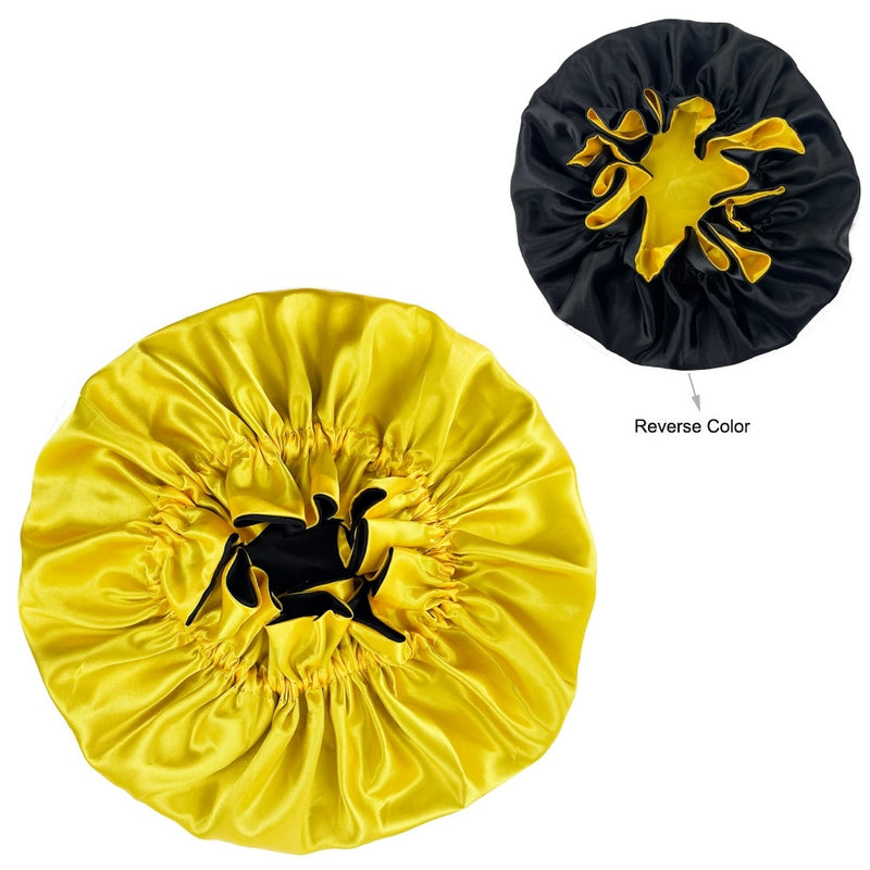 Solid Color Reversible Silky Satin Bonnet