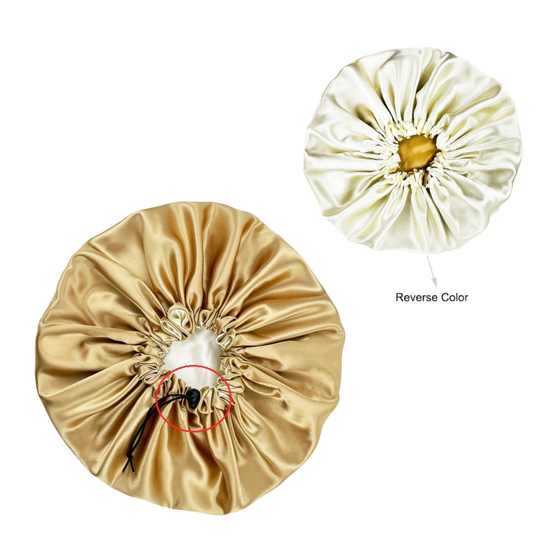 Solid Color Reversible Silky Satin Bonnet