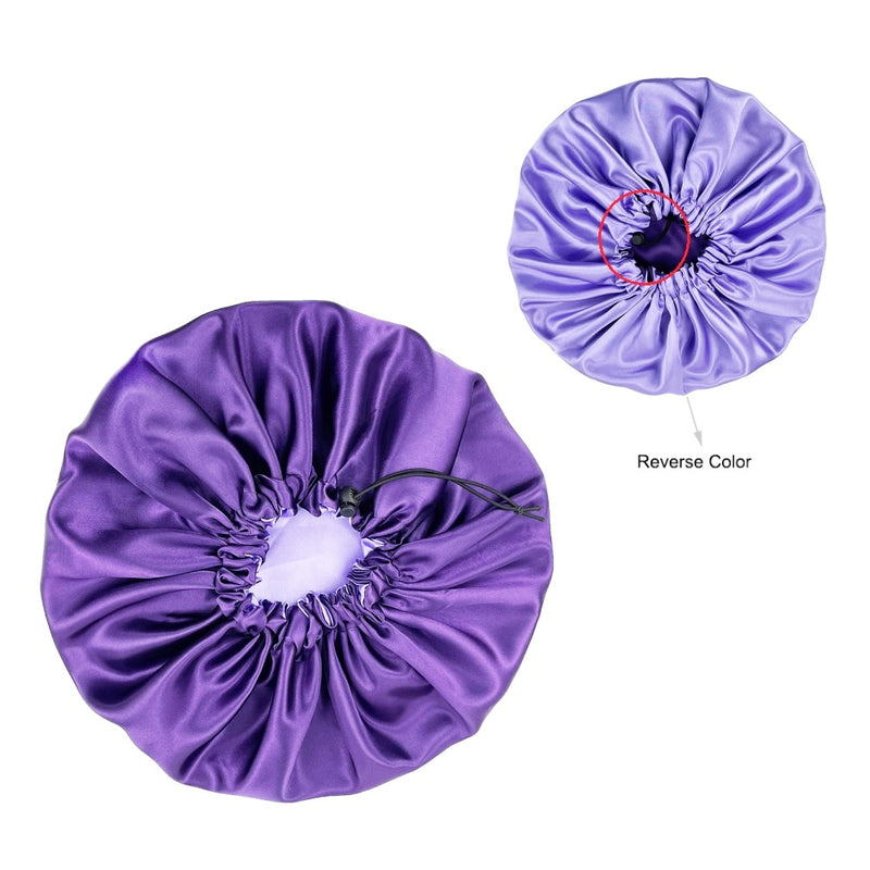 Solid Color Reversible Silky Satin Bonnet