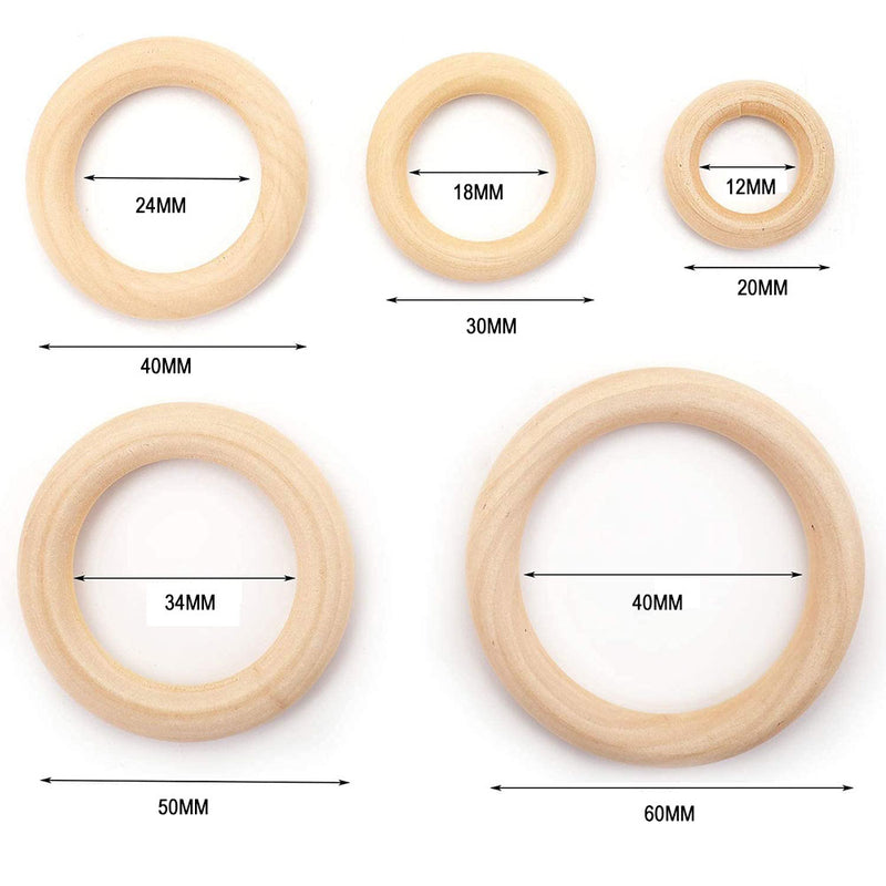 Unfinished Solid Wooden Rings