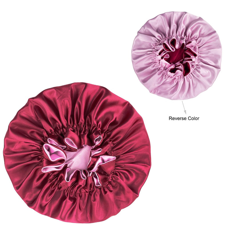 Solid Color Reversible Silky Satin Bonnet