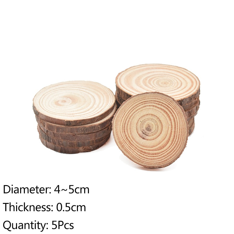 3-12cm Thick Natural Pine Round Unfinished Wood Slices