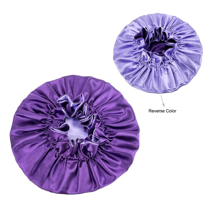 Solid Color Reversible Silky Satin Bonnet