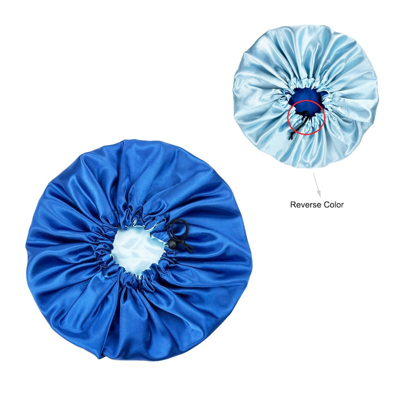 Solid Color Reversible Silky Satin Bonnet